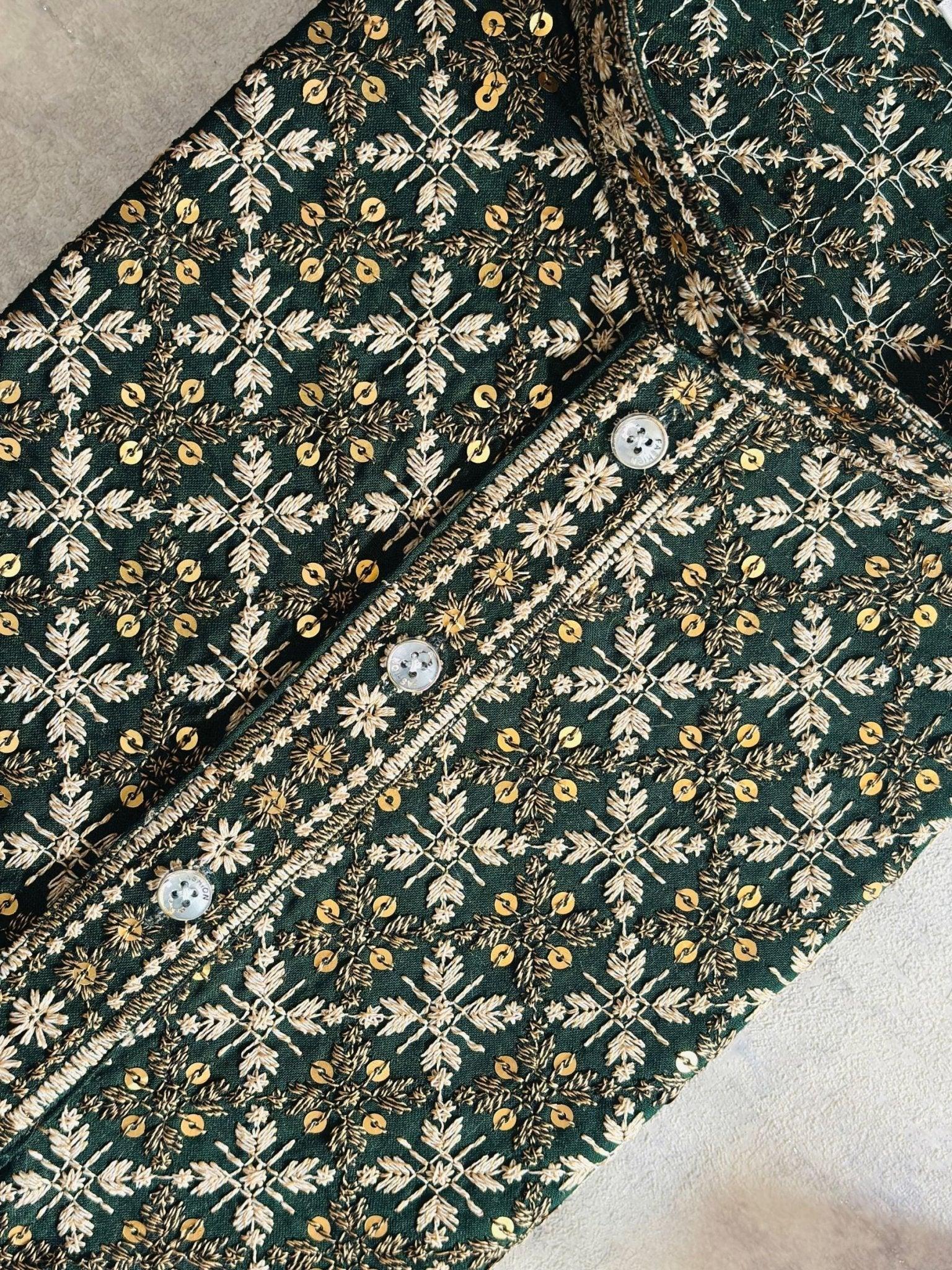 Lakhnavi kurta - Green - Jaipuri Crown