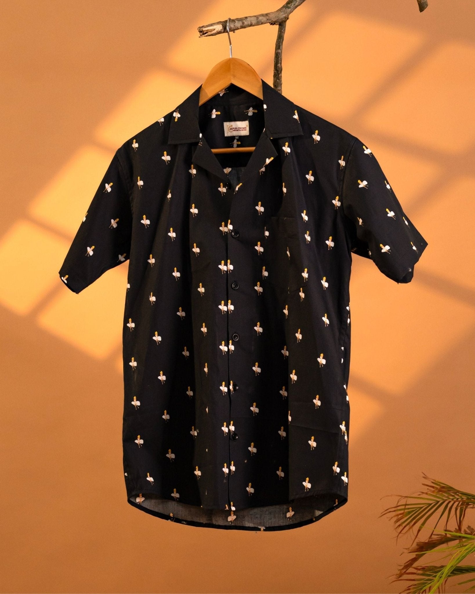 Midnight Muse – Retro Pop - Art Cuban Collar Shirt - Jaipuri Crown