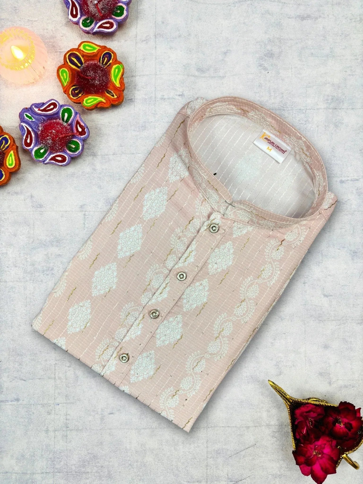 Opulent Golden Work Kurta - Jaipuri Crown