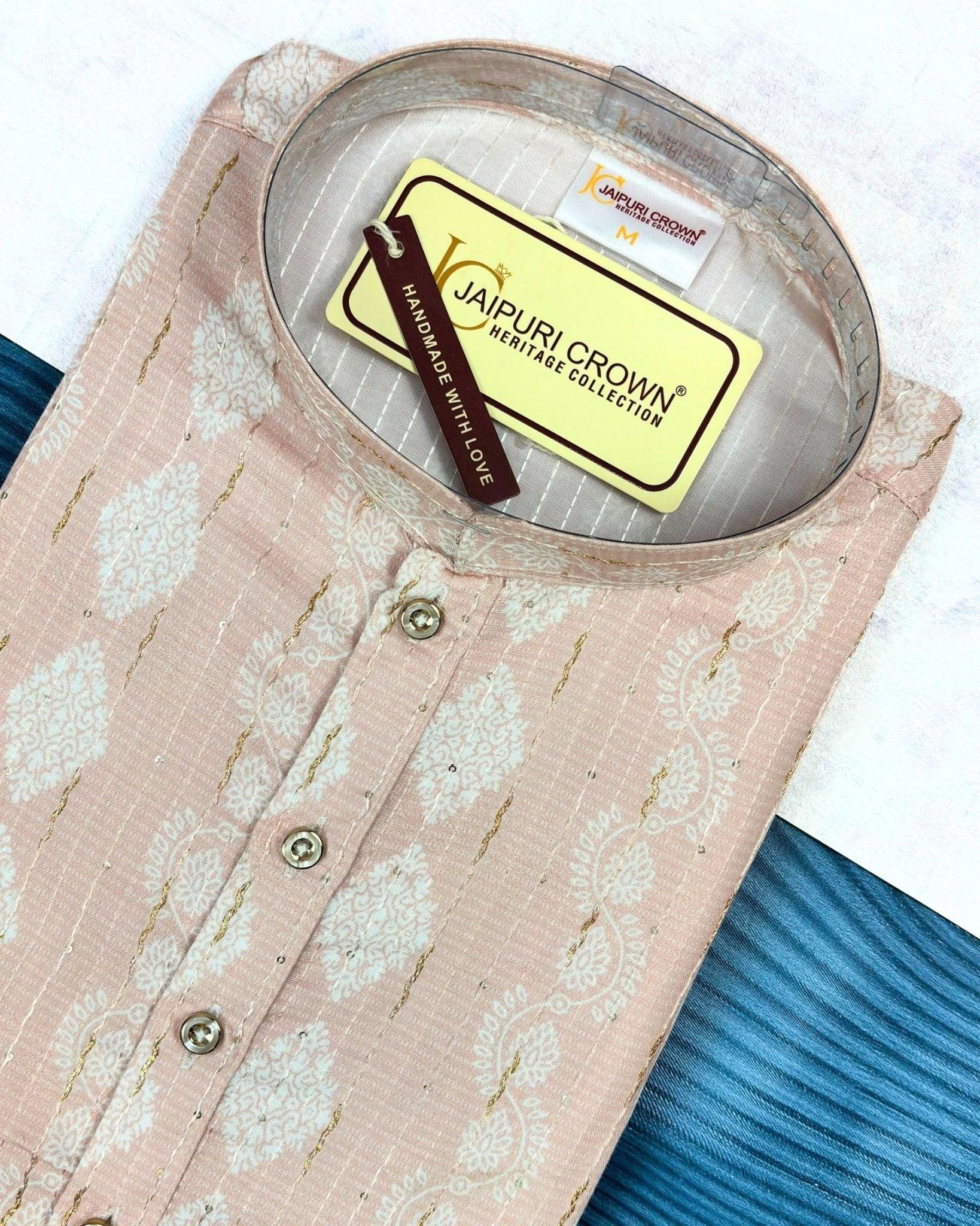 Opulent Golden Work Kurta - Jaipuri Crown