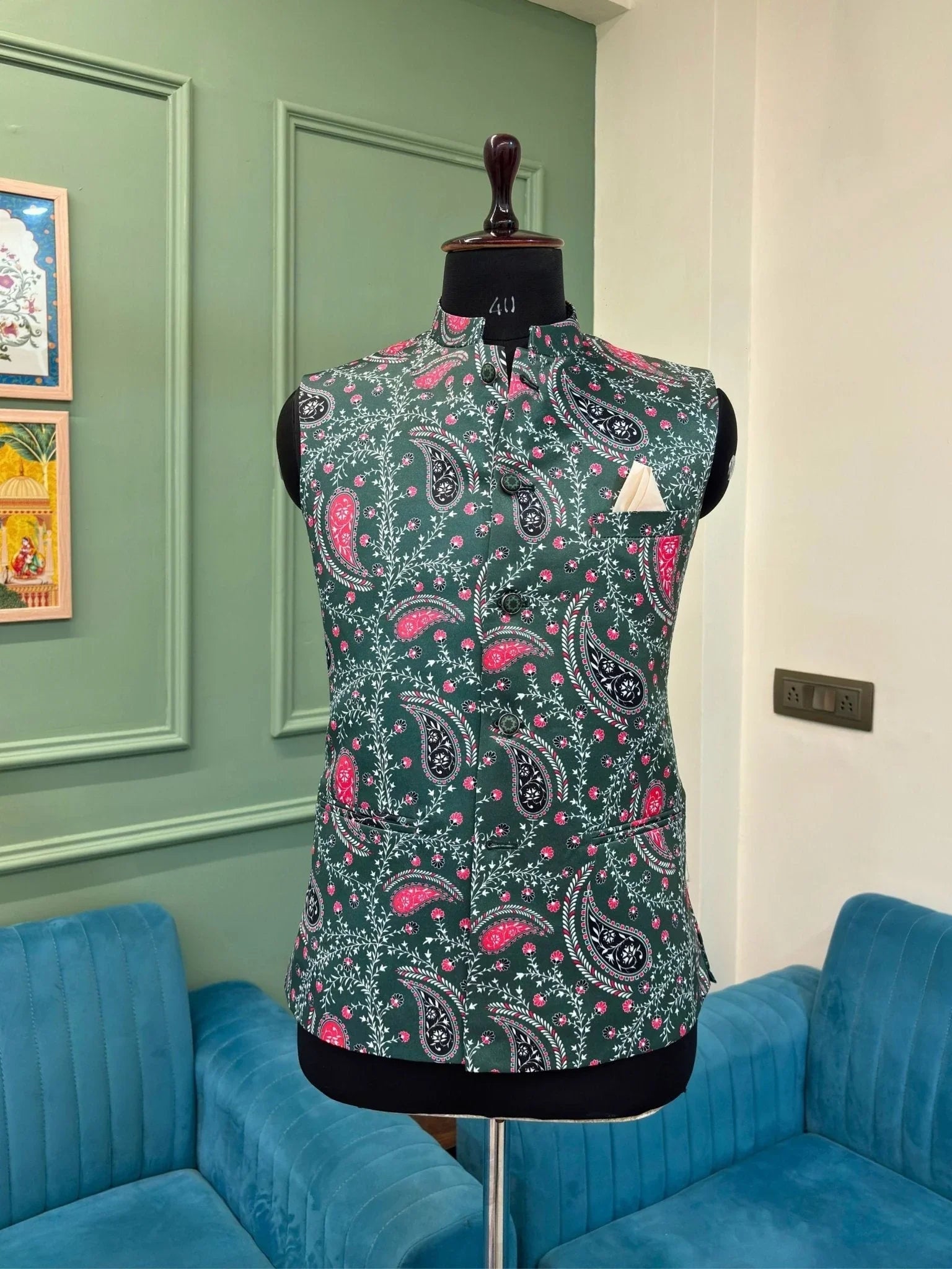 Peshwai Perfection Modi Jacket - Jaipuri Crown