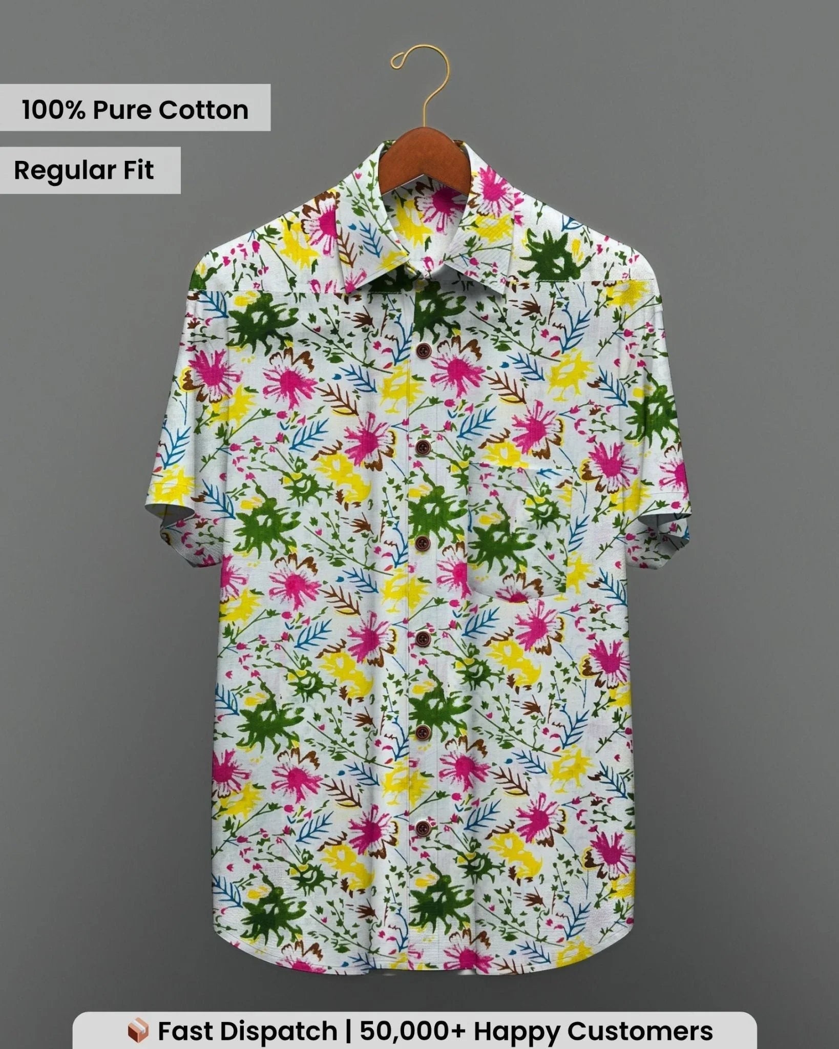 Phoolon Ki Baarish – Half Sleeve Cotton Shirt - Jaipuri Crown
