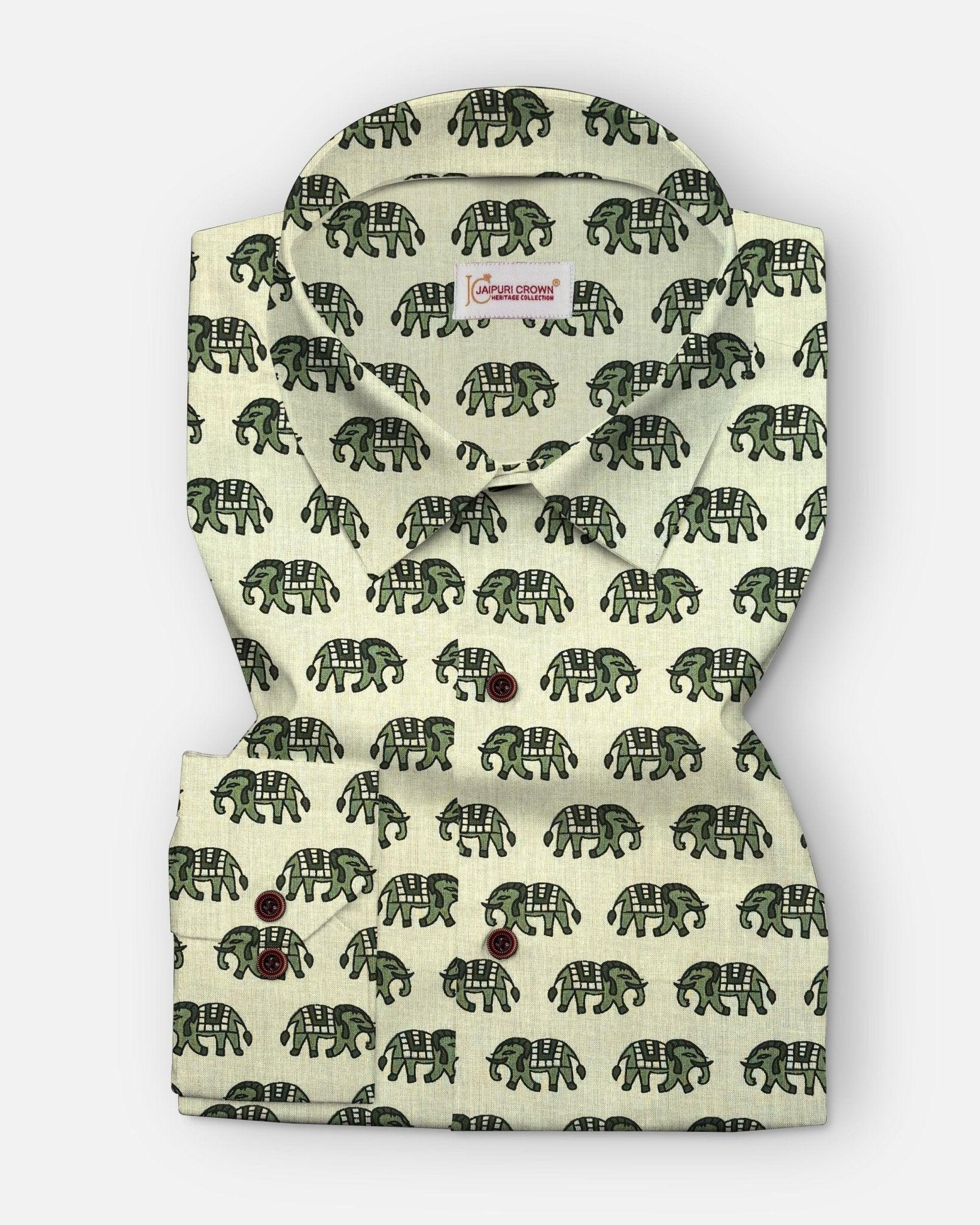 Poppy Printed - Pure Cotton Shirt - Pure Cotton Shirt - Jaipuri Crown