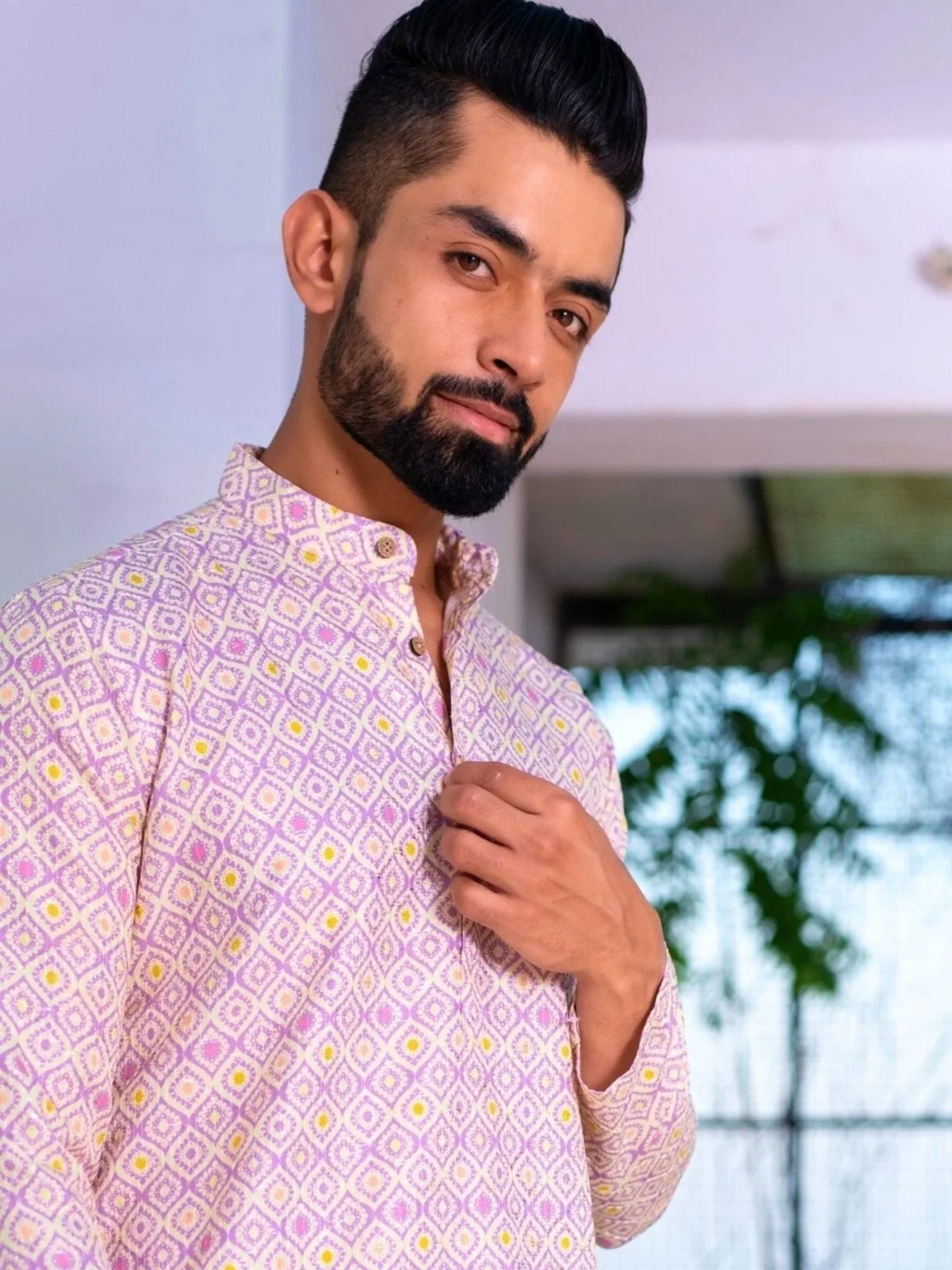 Printed Designer Cotton Kurta - Pastel Multi - Jaipuri Crown