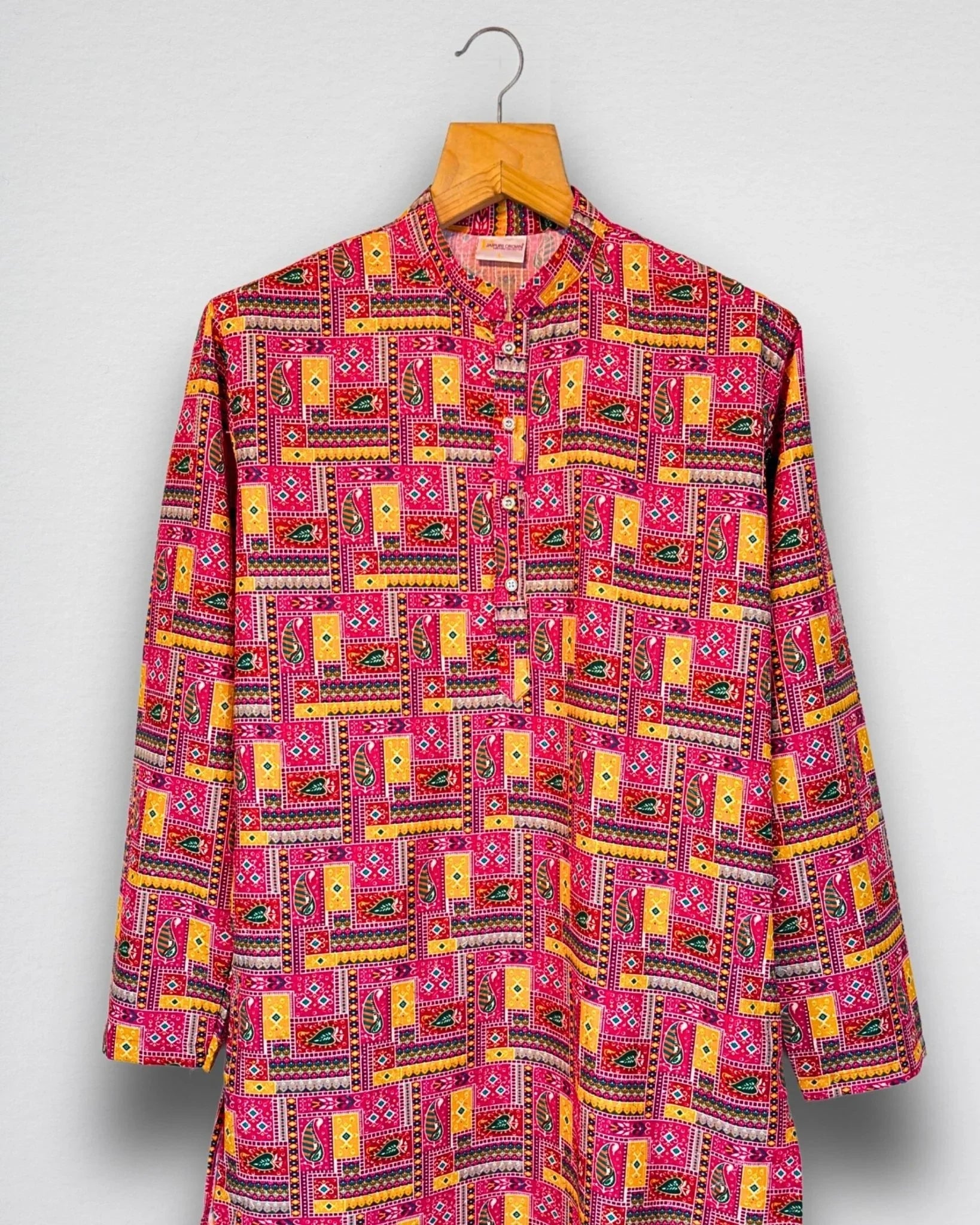 Rang Mahal – Patchwork Paisley Long Kurta - Jaipuri Crown