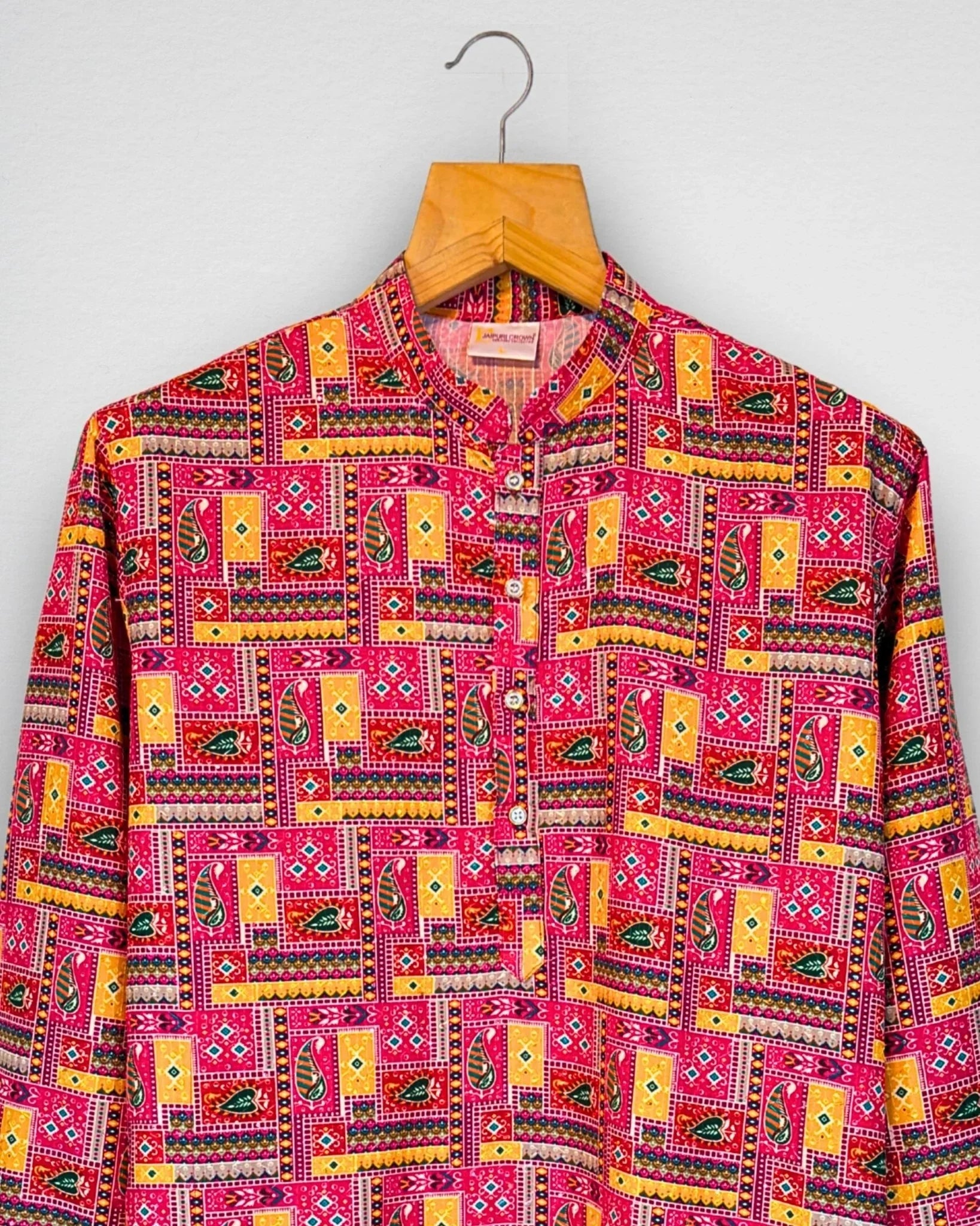 Rang Mahal – Patchwork Paisley Long Kurta - Jaipuri Crown