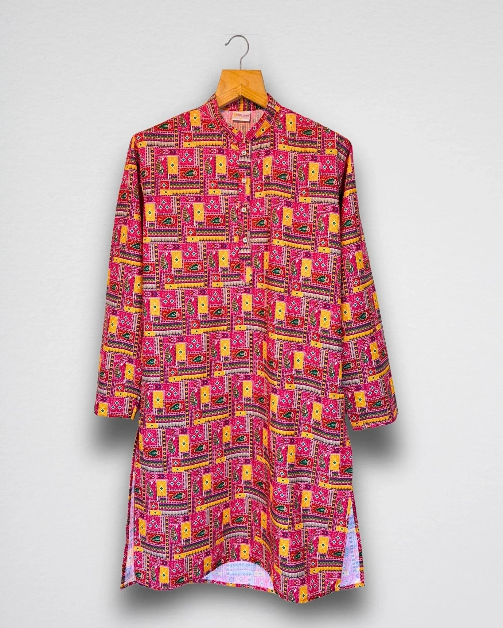 Rang Mahal – Patchwork Paisley Long Kurta - Jaipuri Crown