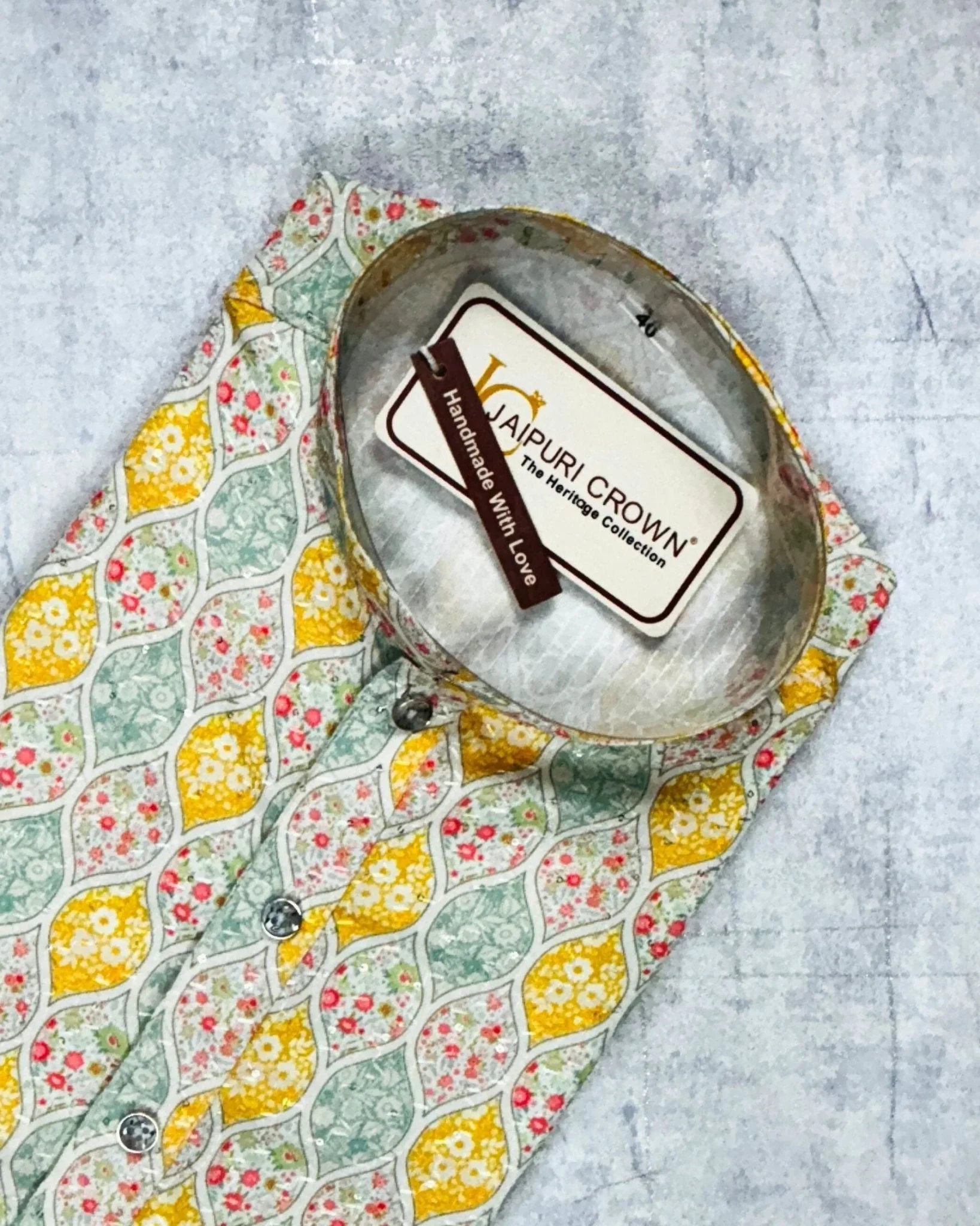 Retro Printed Kurta - Jaipuri Crown