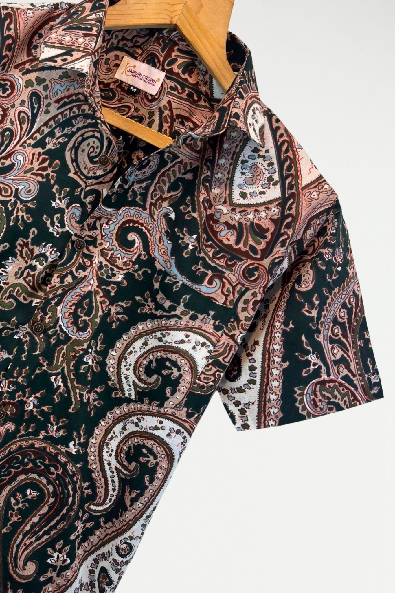 Royal Swirl – Half Sleeve Cotton Shirt - Jaipuri Crown