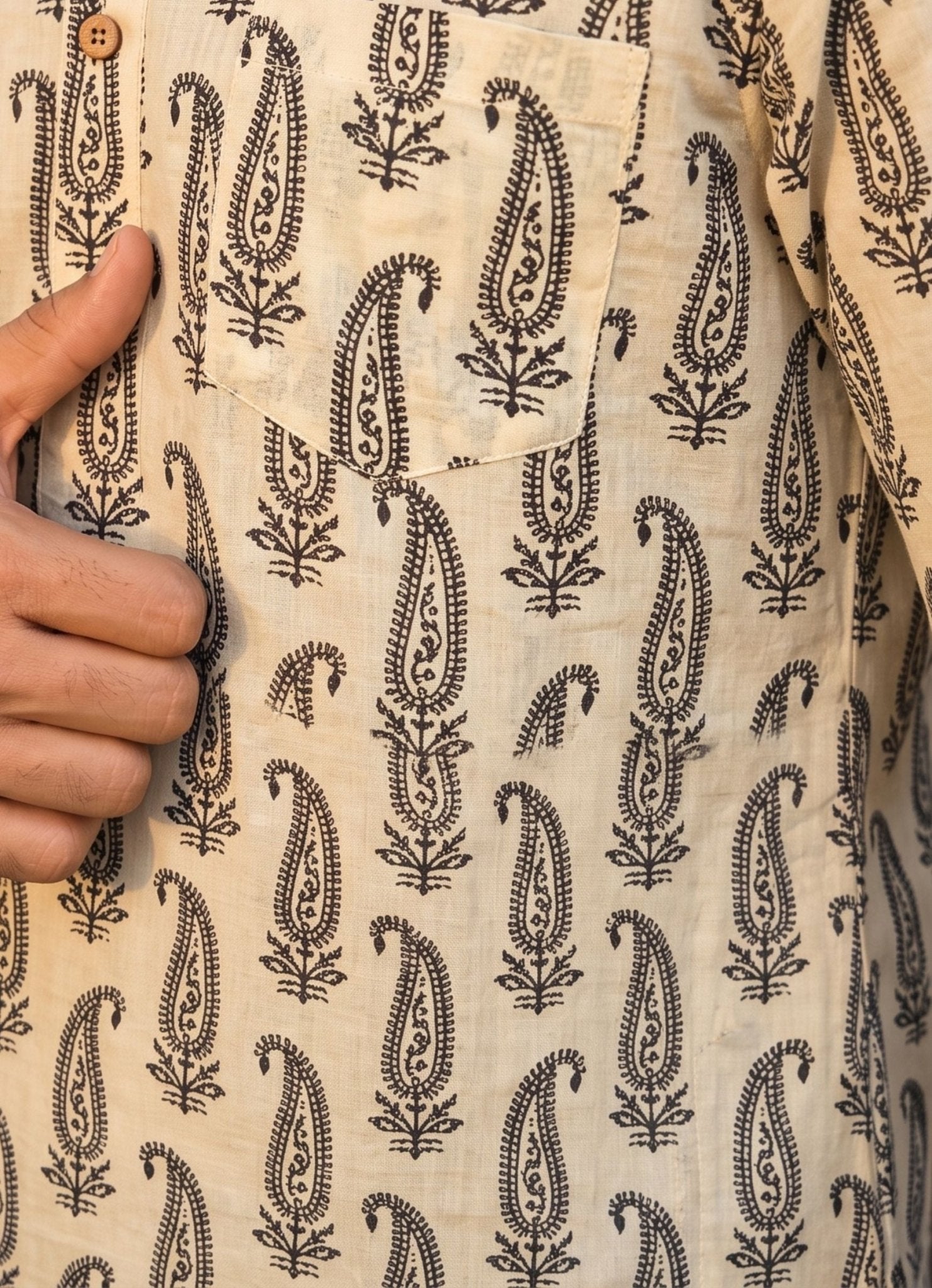 Sanganeri Elegance โ Printed Cotton Short Kurta - Jaipuri Crown