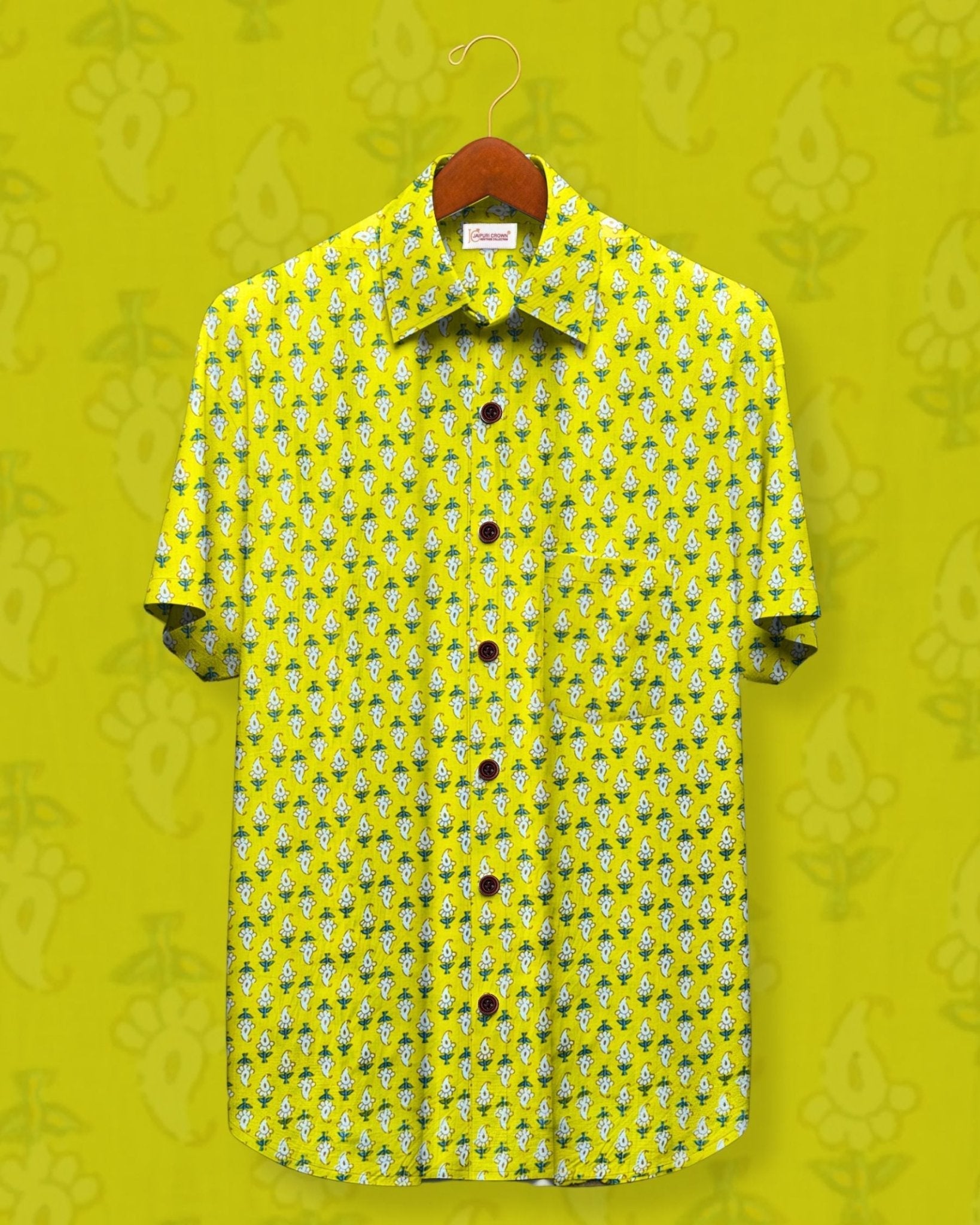 Sunny Bloom – Half Sleeve Cotton Shirt - Jaipuri Crown