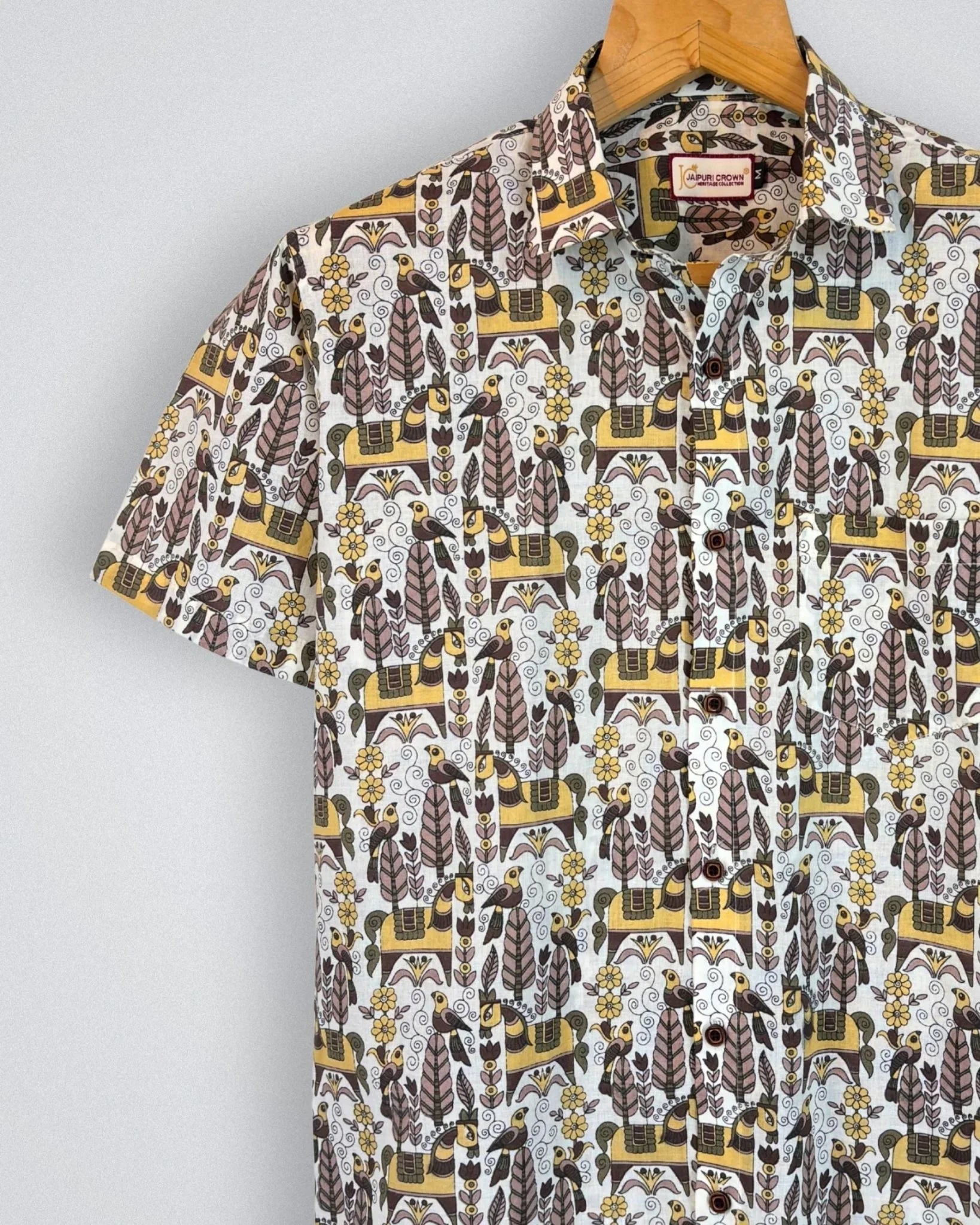 Thar Caravan – Camel Printed Cotton Half Sleeve - Jaipuri Crown