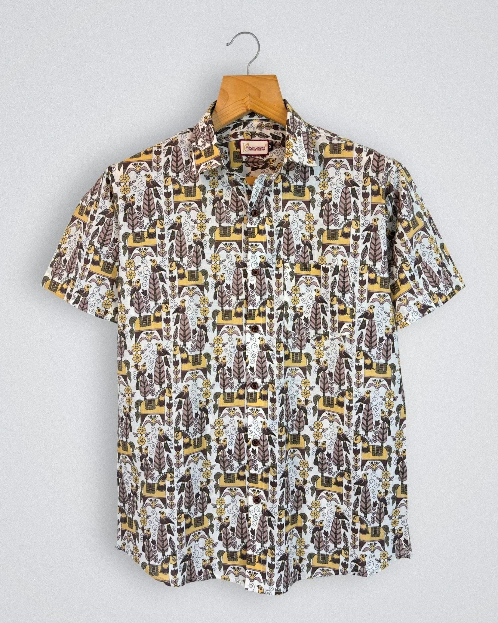 Thar Caravan – Camel Printed Cotton Half Sleeve - Jaipuri Crown