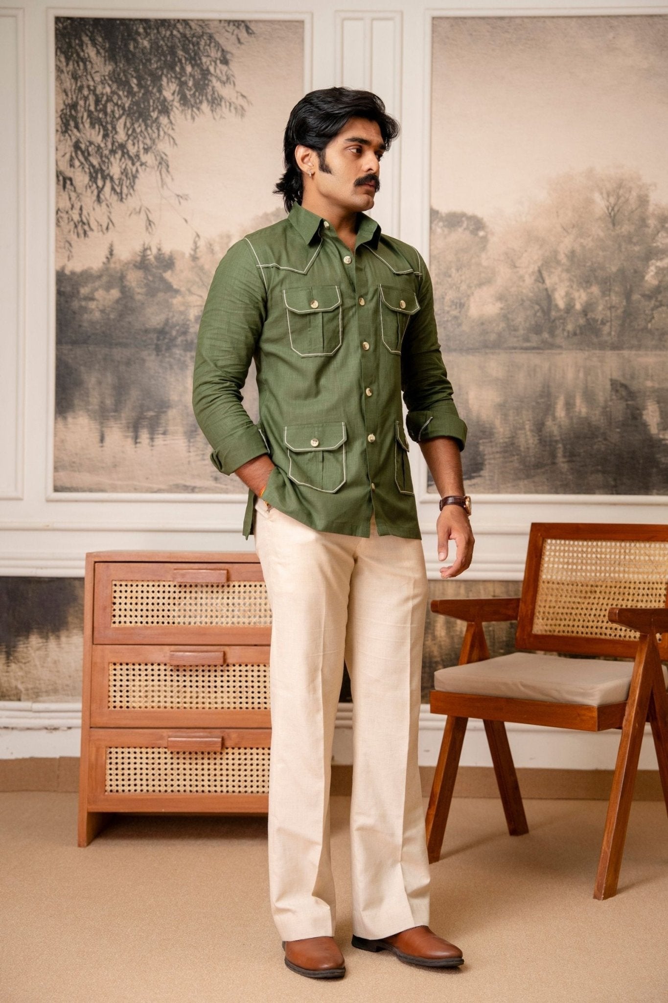 The Ultimate Hunting Shirt — Imperial Olive - Jaipuri Crown