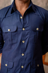 The Ultimate Hunting Shirt — Maharaja Blue - Jaipuri Crown