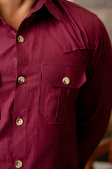 The Ultimate Hunting Shirt — Maharaja Wine - Jaipuri Crown