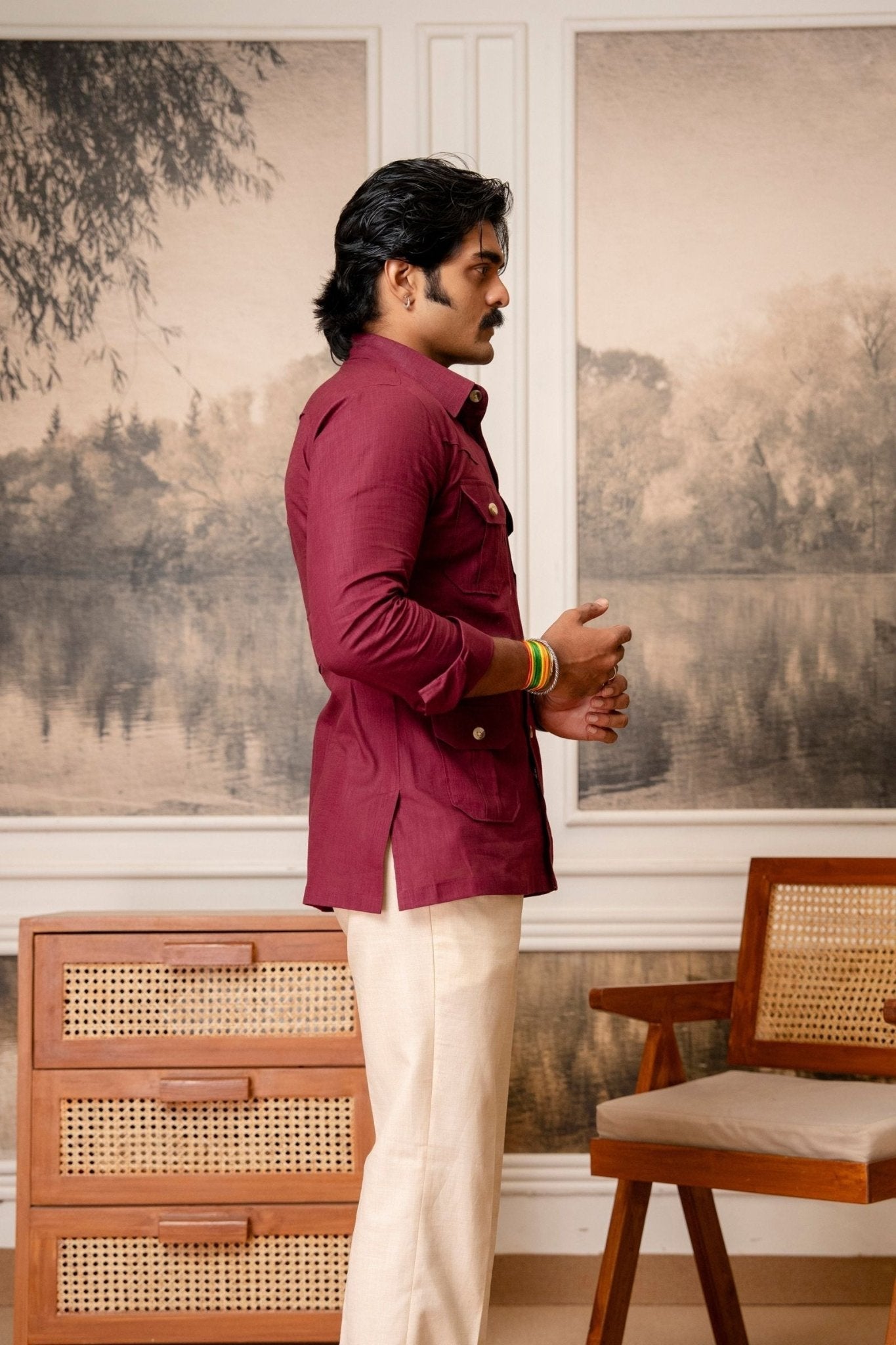 The Ultimate Hunting Shirt — Maharaja Wine - Jaipuri Crown