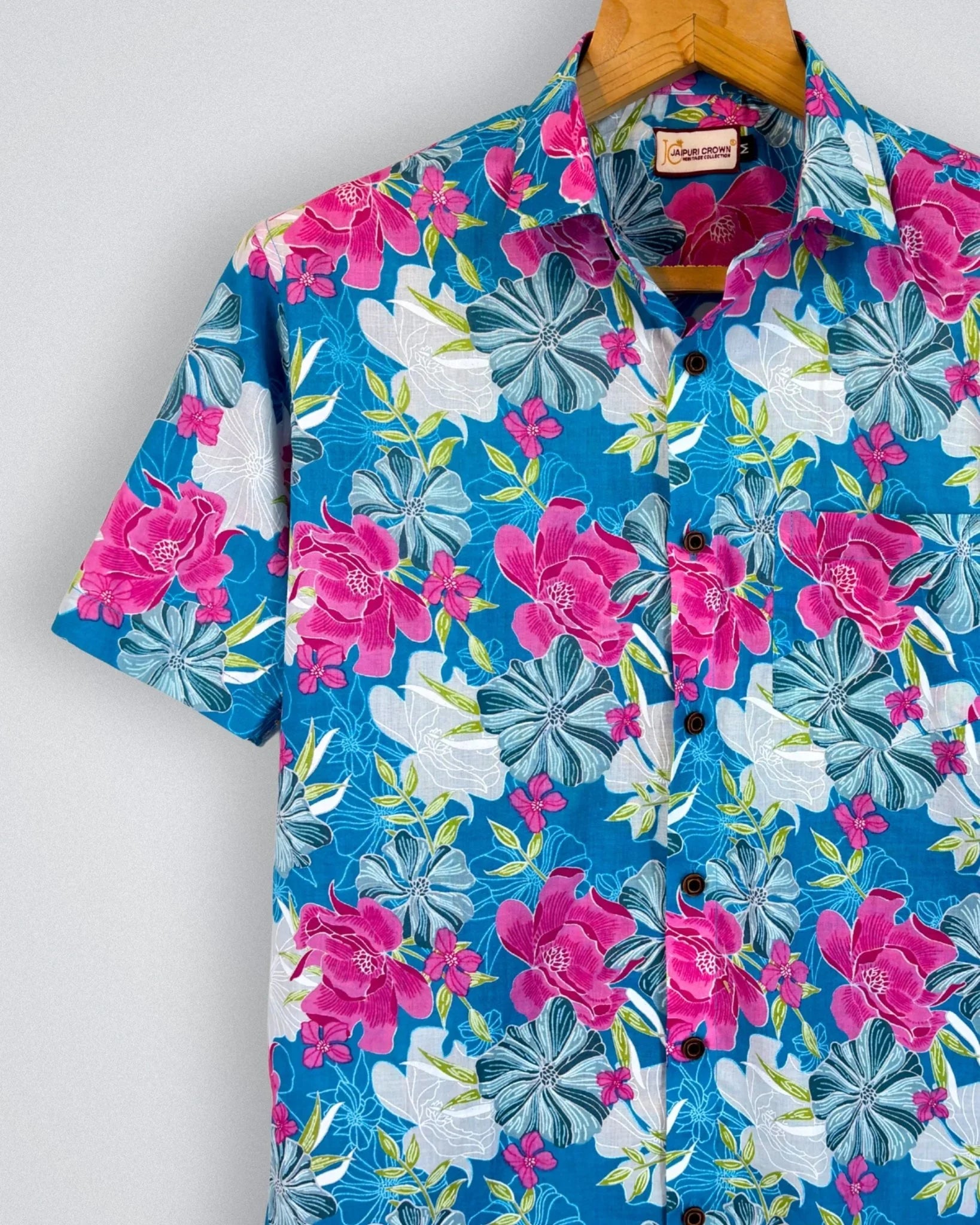 Tropical Bloom – Floral Print Shirt - Jaipuri Crown