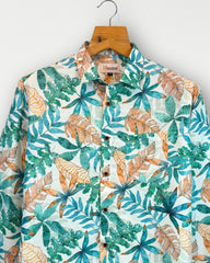 Tropical Leaf Bloom – Full Sleeve Printed Shirt - Jaipuri Crown