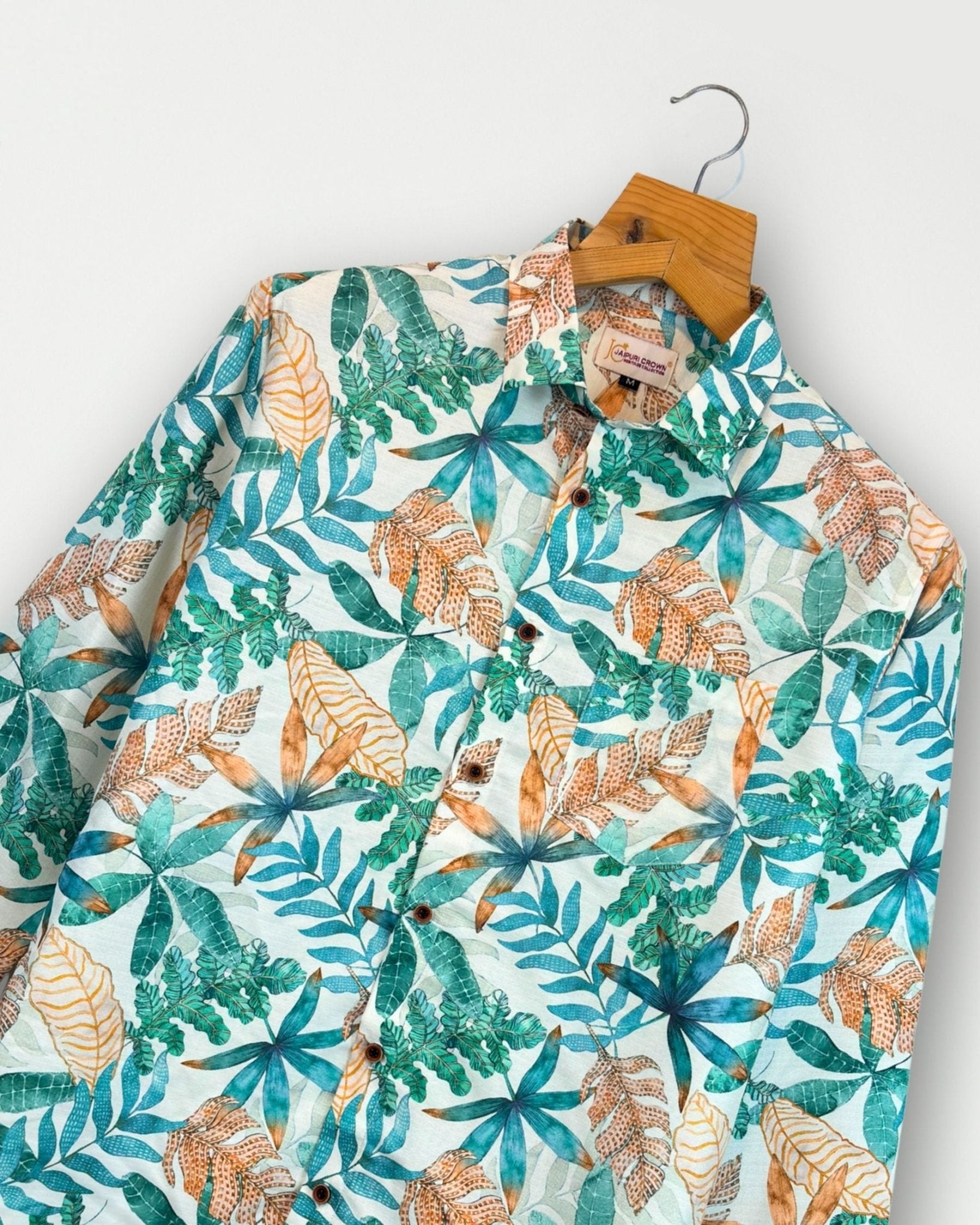 Tropical Leaf Bloom – Full Sleeve Printed Shirt - Jaipuri Crown