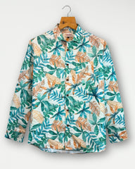 Tropical Leaf Bloom – Full Sleeve Printed Shirt - Jaipuri Crown