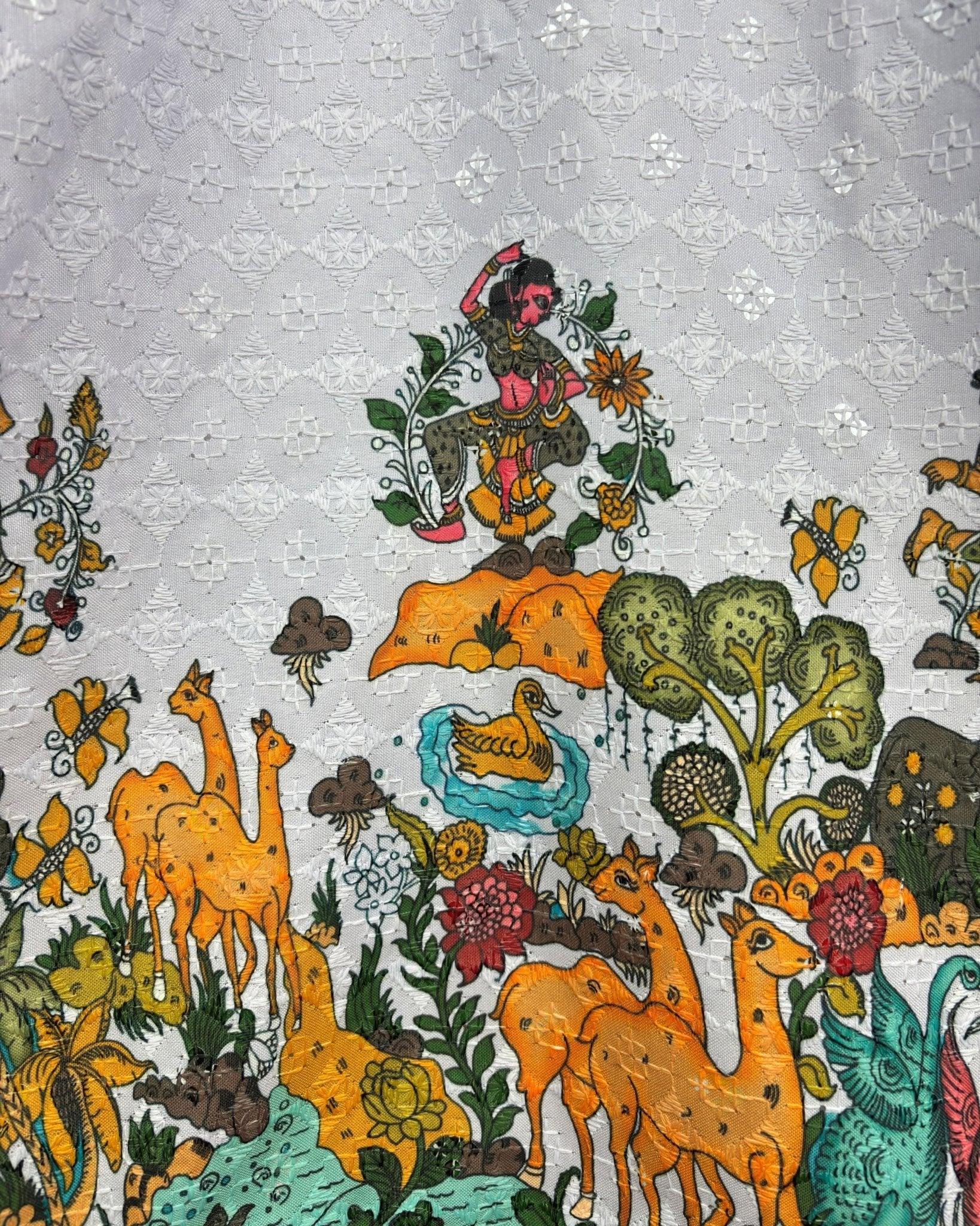 Van Vihar – Printed Lucknowi Kurta - Jaipuri Crown