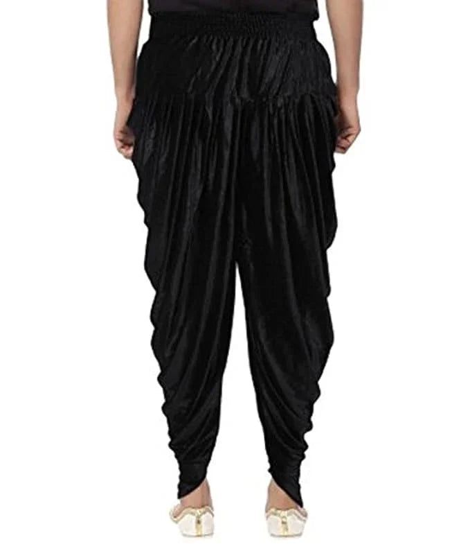 Velvet Dhoti Pant - Black - Jaipuri Crown