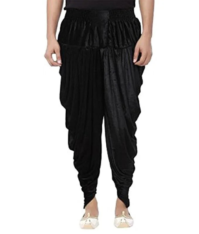Velvet Dhoti Pant - Black - Jaipuri Crown