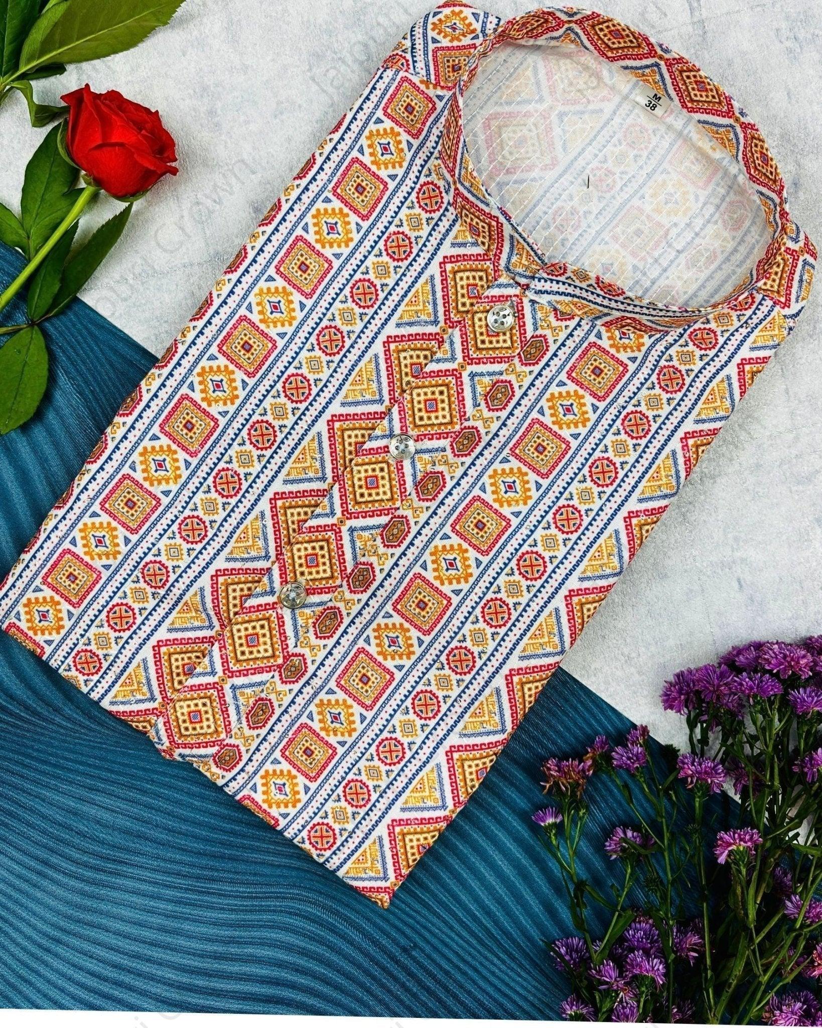 Versatile Appeal Printed Kurta - Jaipuri Crown