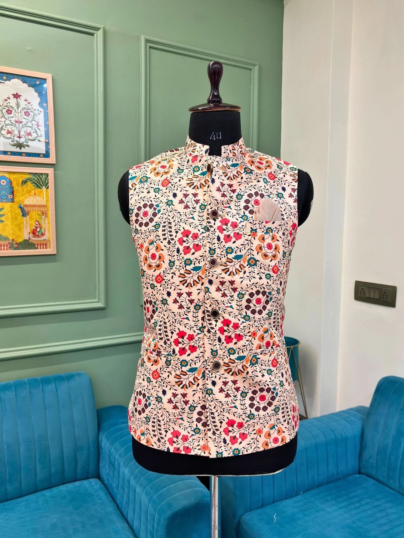 Zardozi Zenith Nehru Jacket - Jaipuri Crown