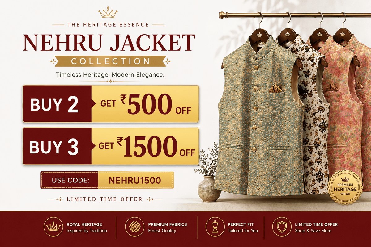 Men’s Designer Modi Jackets & Nehru Jackets - Jaipuri Crown