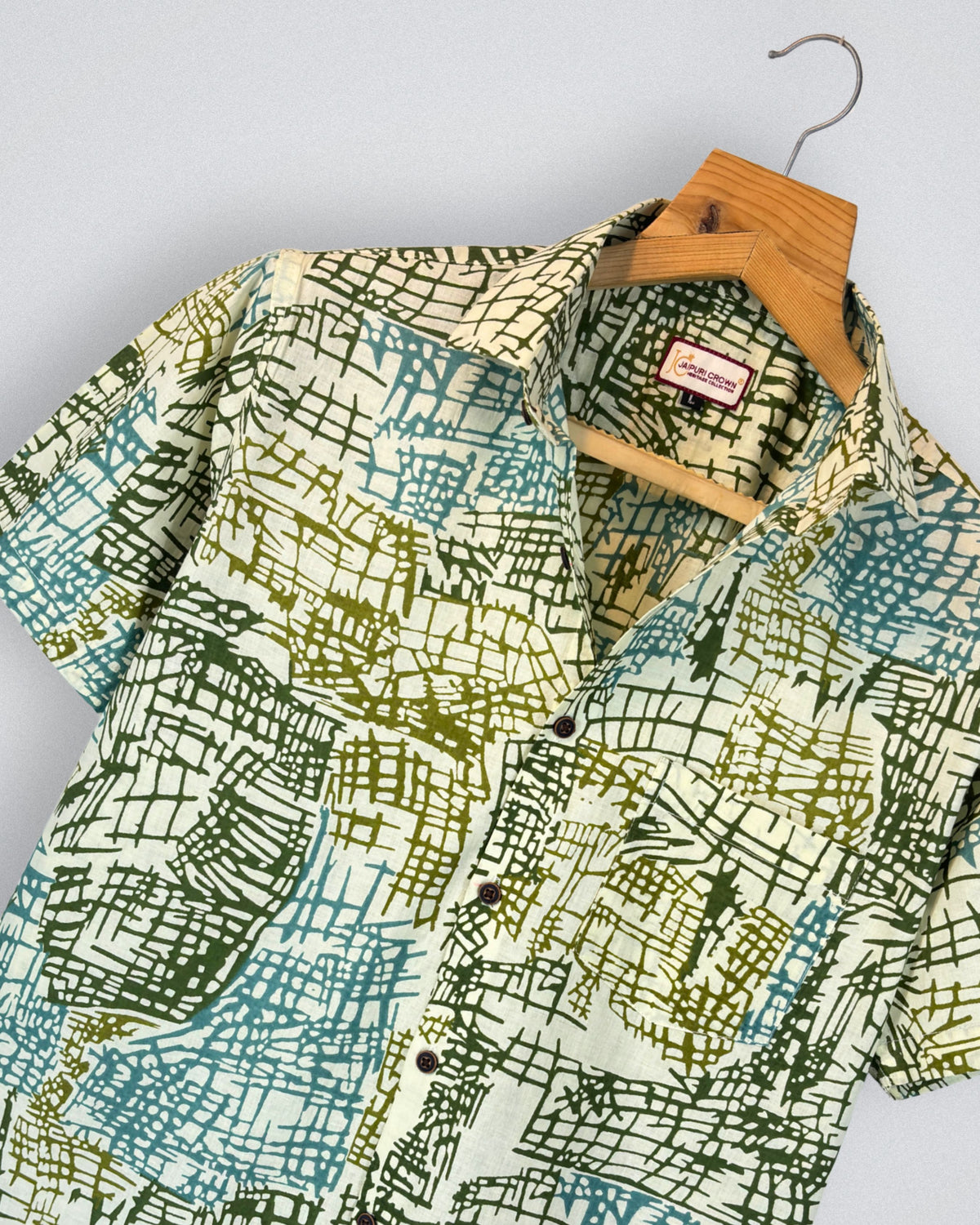 Urban Grid – Printed Cotton Shirt