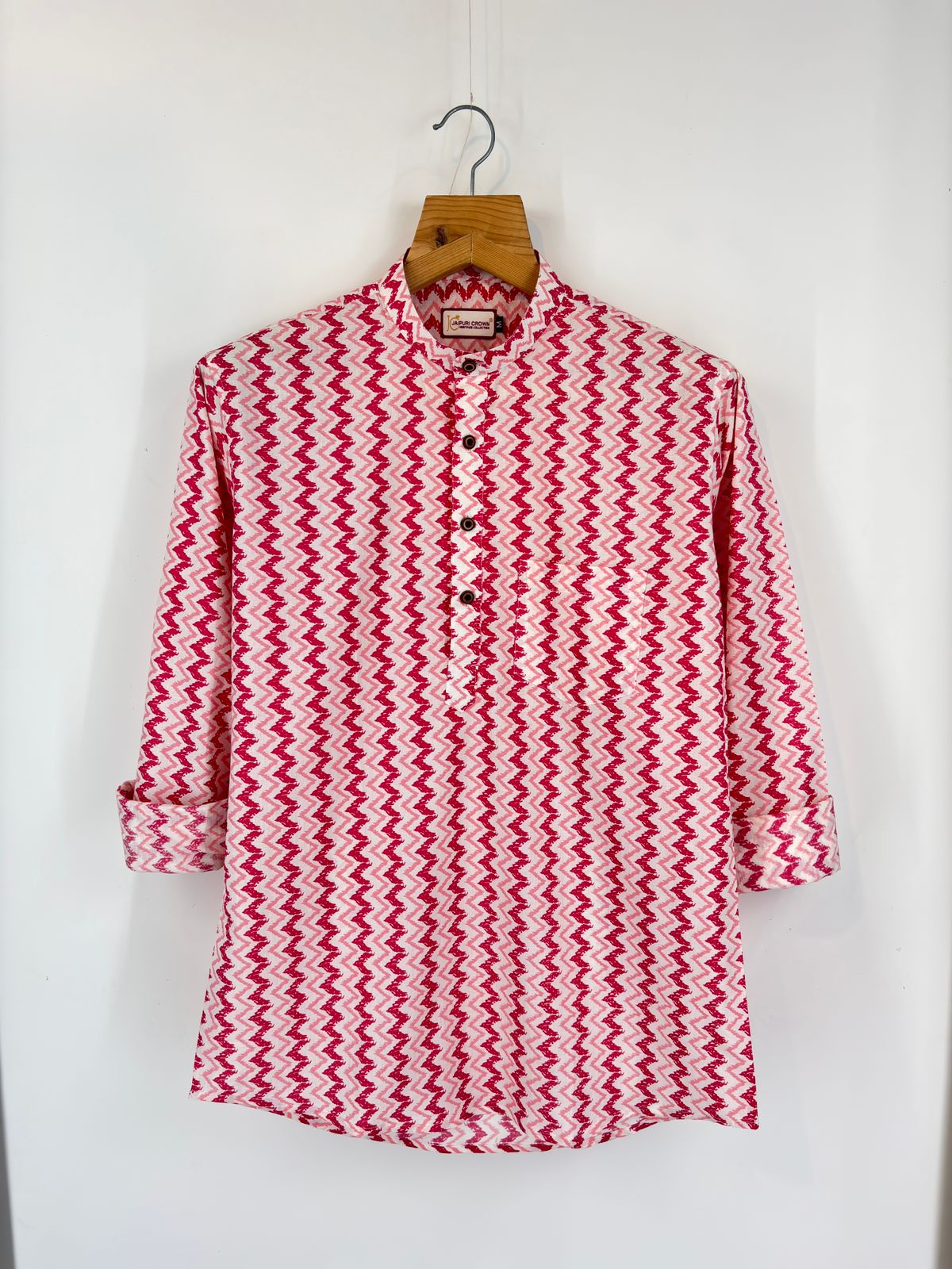 Zigzag Charm – Printed Cotton Short Kurta
