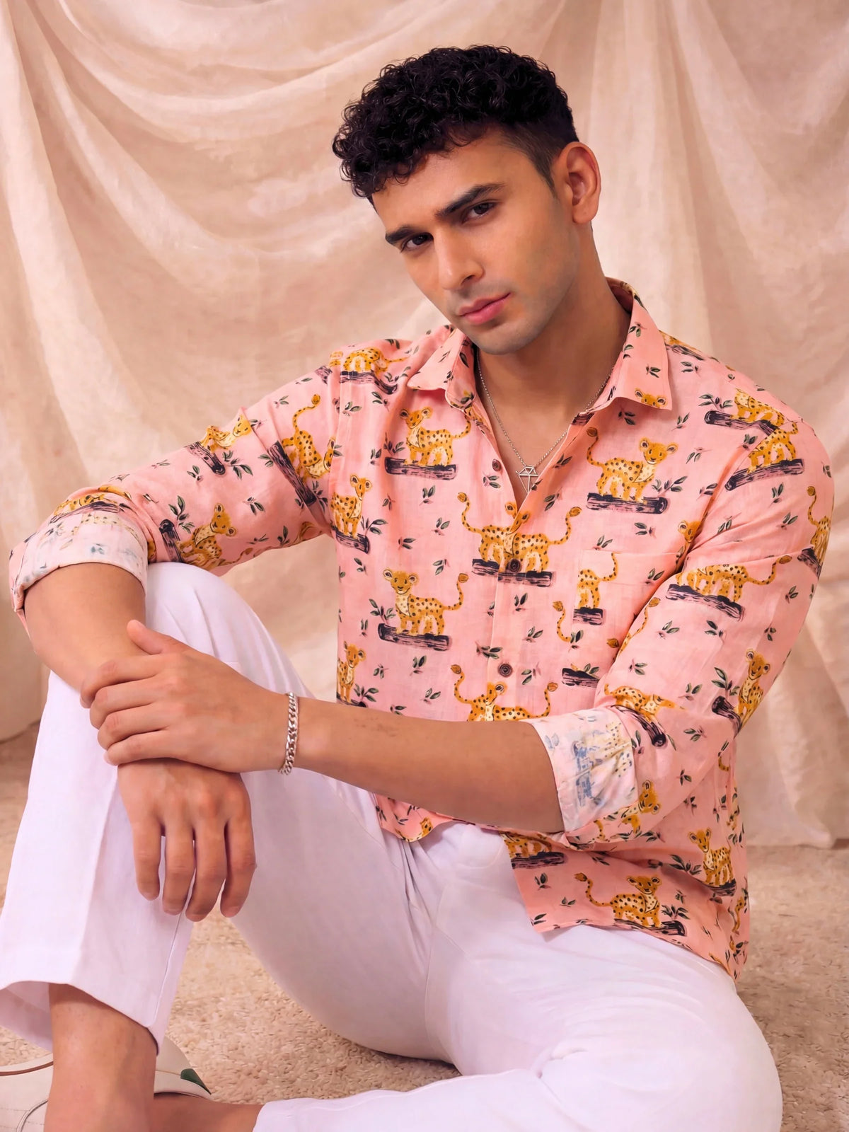 Leopard Play – Printed Cotton Full Sleeve in Pink