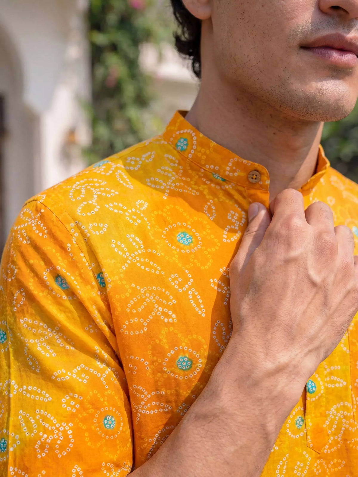 Floral Burst – Printed Cotton Short Kurta