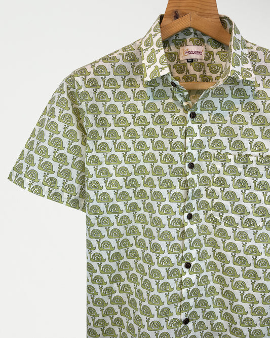 Snail Trail – Half Sleeve Cotton Shirt
