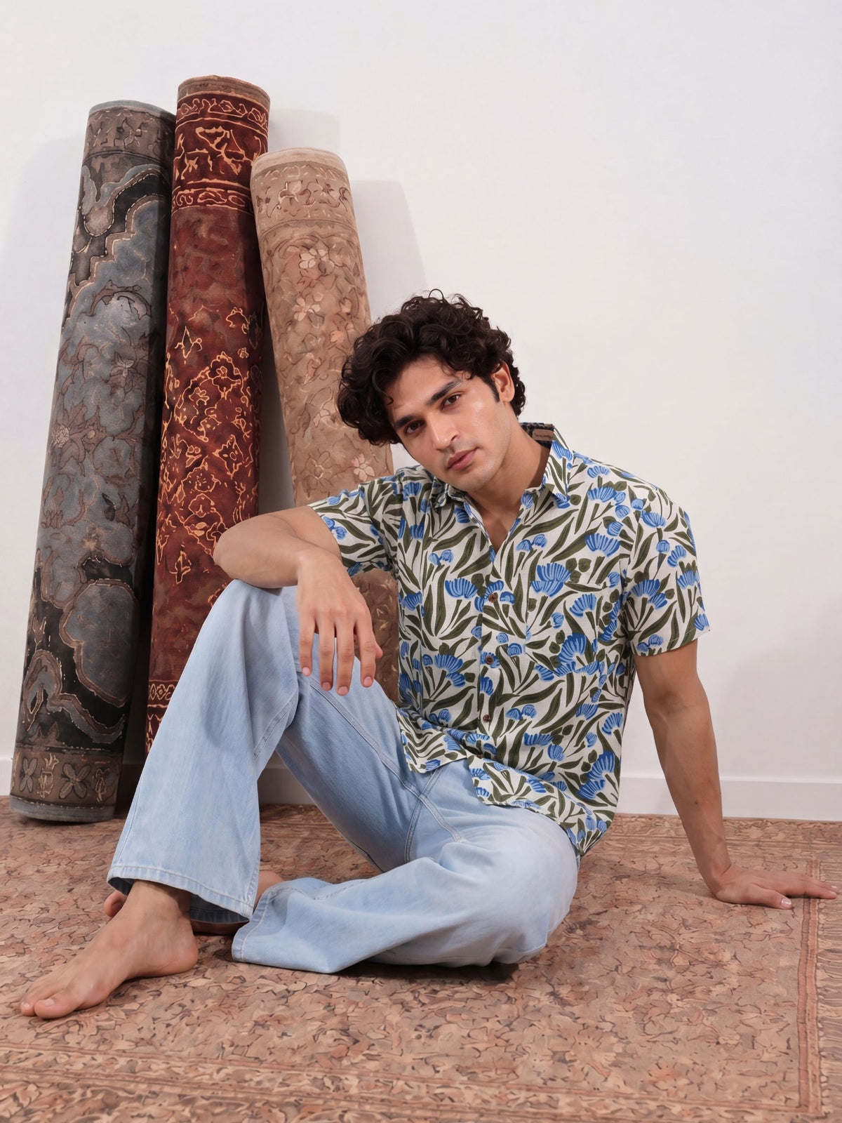 Floral Breeze – Cotton Half Sleeve Shirt