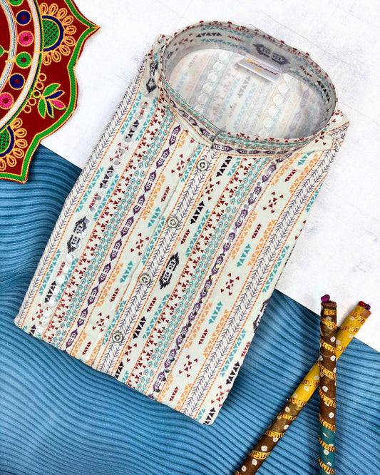 Striking Mirror Work Kurta