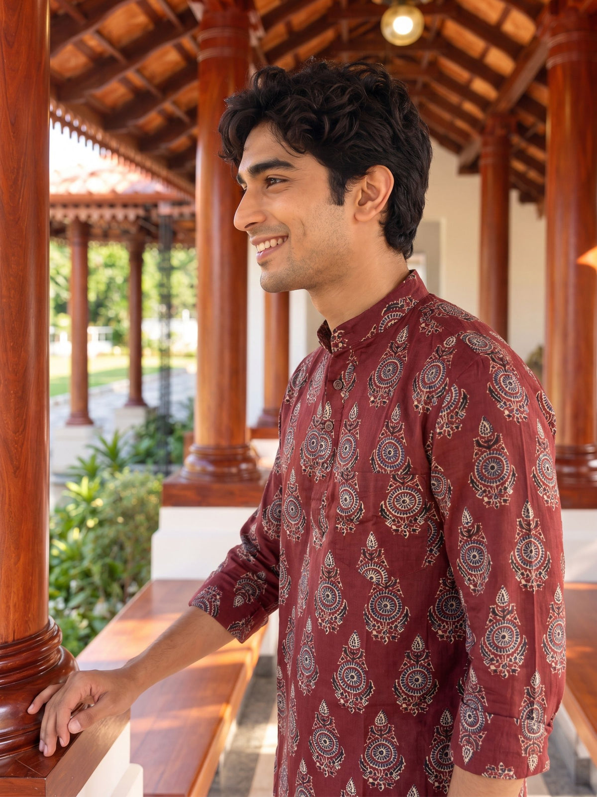 Royal Charm – Printed Cotton Short Kurta