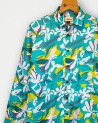Aqua Bloom – Full Sleeve Printed Shirt