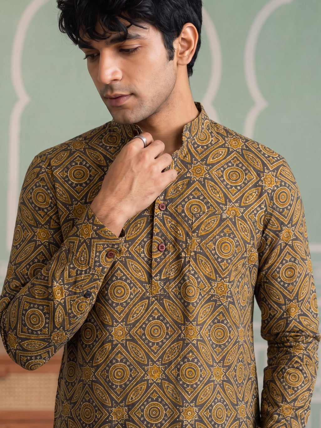 Desert Sun – Printed Cotton Short Kurta