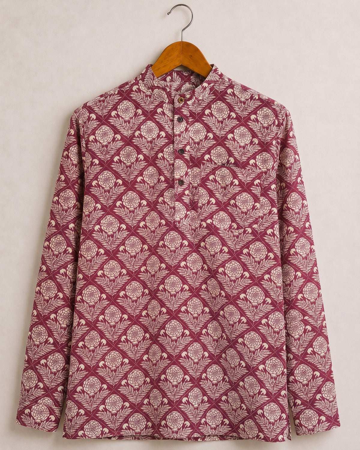 Royal Blossom – Printed Cotton Short Kurta