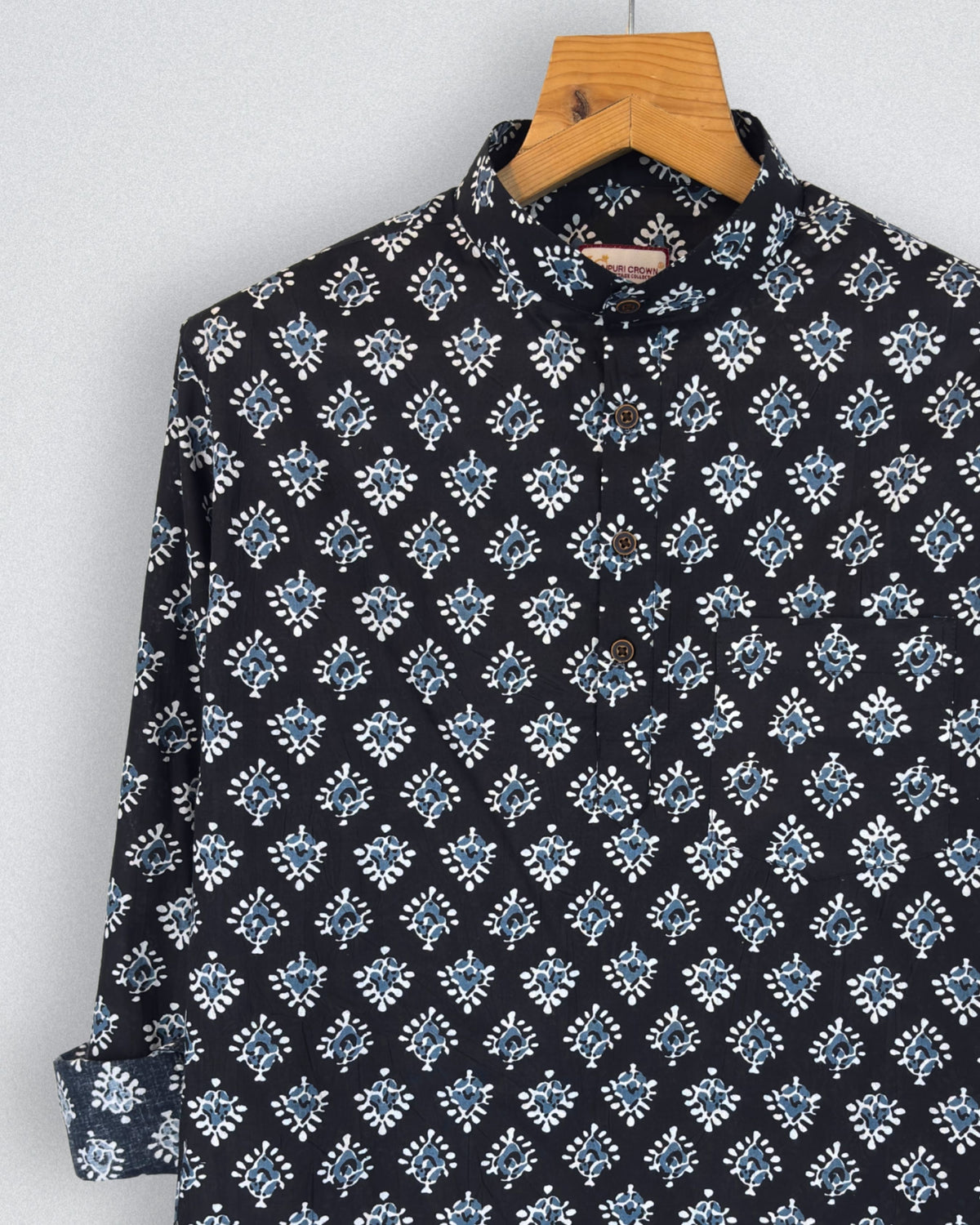 Charming Floral – Printed Cotton Short Kurta