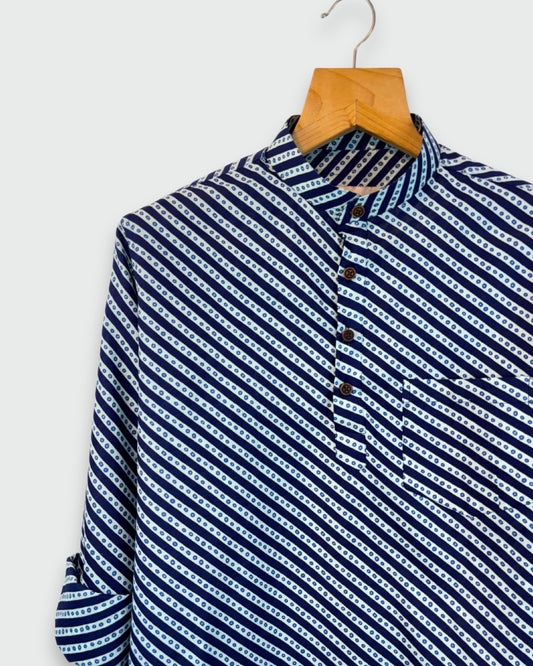 Bandhani Lines – Handprinted Short Kurta