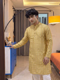 Stylish Printed Long Kurta in Vibrant Yellow