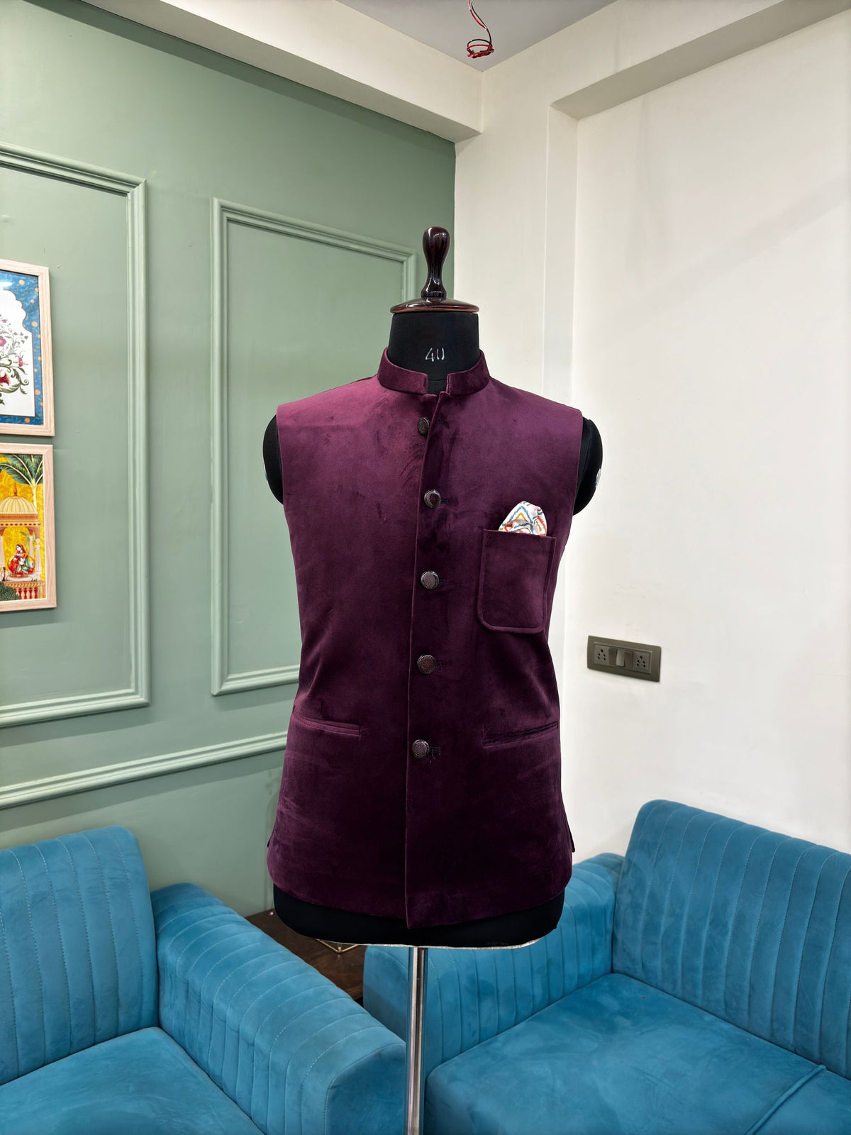 Stylish Velvet Nheru Jacket