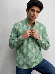 Comfort Meets Style – Plus Size Printed Cotton Kurta