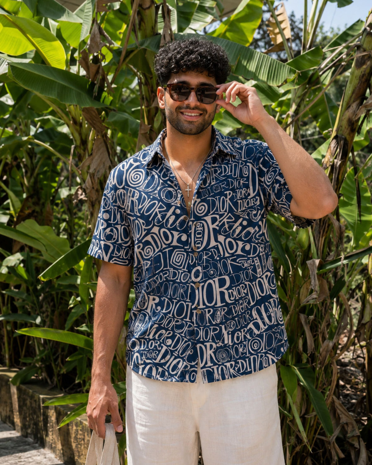 Coast Haze — Blue Digital Printed Cotton Cambric Shirt | Jaipuri Crown