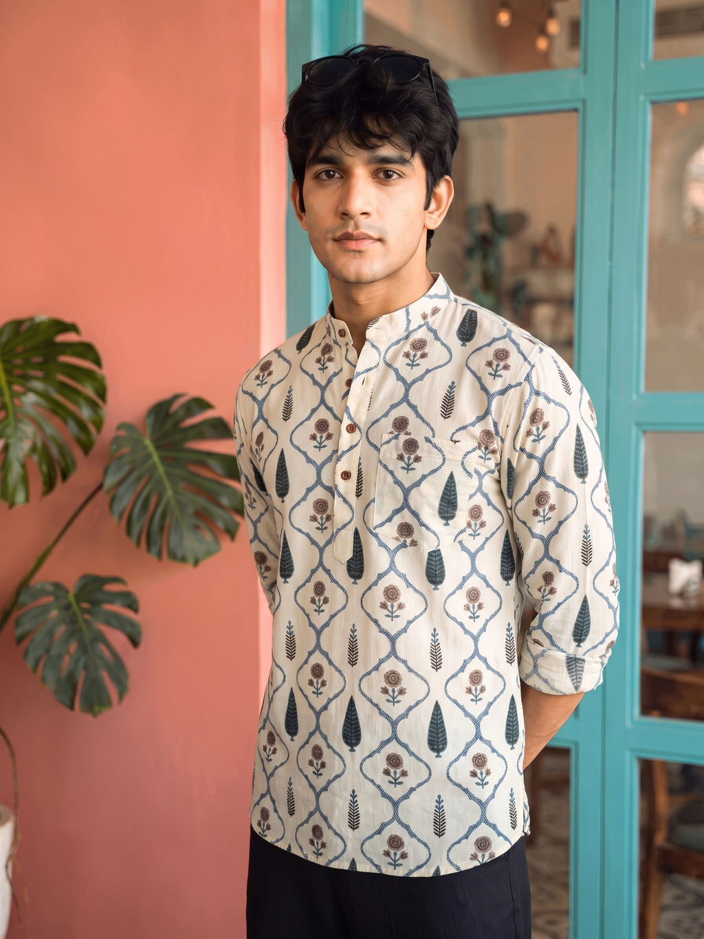 Sanganeri Elegance – Printed Cotton Short Kurta