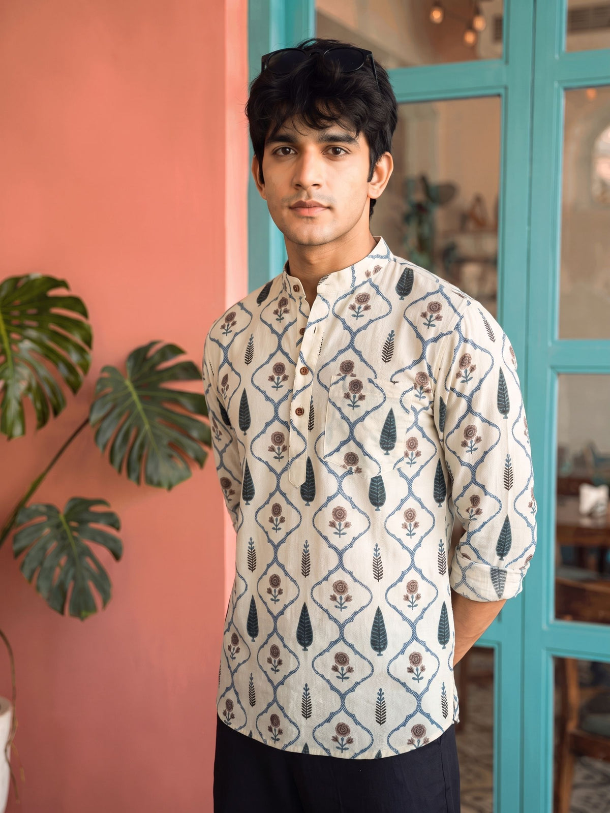Sanganeri Elegance – Printed Cotton Short Kurta